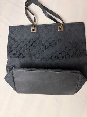 Authentic Vintage Gucci Black GG Monogram handbag
